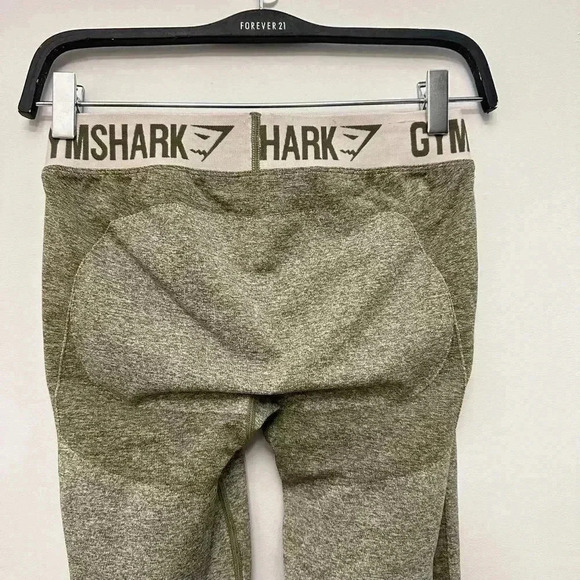 Gymshark Flex Leggings Mid Rise Olive Green Women's  Size M - Picture 8 of 14